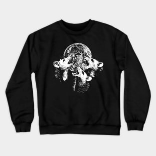 Three Opossums Howling at the Moon Crewneck Sweatshirt